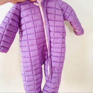 Snozu baby snow suit 9-12mo with built in mittens